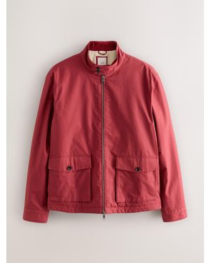 Next Borg Lined Shower Resistant Harrington Jacket - Red