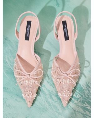 Next Tabitha Simmons X Faylina Bow Point Sling Back Heels - Grün