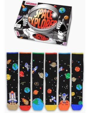 United Oddsocks United Odd Socks 6 Packs Solar System Socks - White