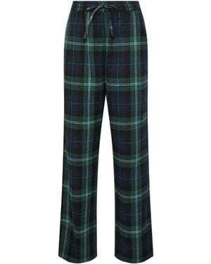 Long Tall Sally Check Cotton Wide Leg Pyjama Bottoms - Green