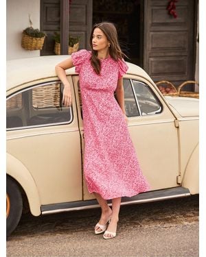 Ro & Zo Ditsy Floral Puff Sleeve Dress - Black