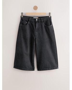 Next Longline Jort Denim Shorts - Black