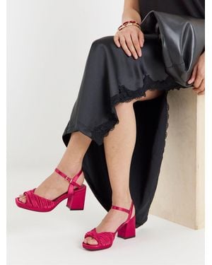 JD Williams Wide Fit Pleated Two Part Heels - Pink