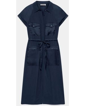 Mint Velvet Utility Midi Dress - Blue