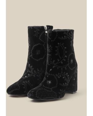 Monsoon Glory Embroidered Ankle Boots - Black