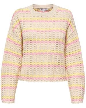 ONLY Stripe Knit Jumper - Natural