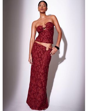 South Beach Ring Detail Textured Maxi Skirt
