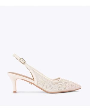 Carvela Kurt Geiger Positano Lace Sling Low Pumps - White