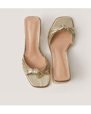 Monsoon Gwen Knot Metallic Mules - Natural