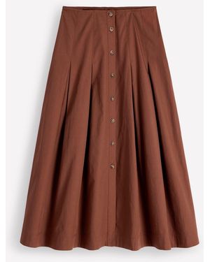 Boden High Waist Pleated Skirt - Brown