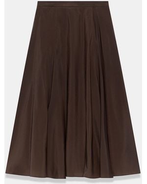 Mint Velvet Full Midi Skirt - Brown