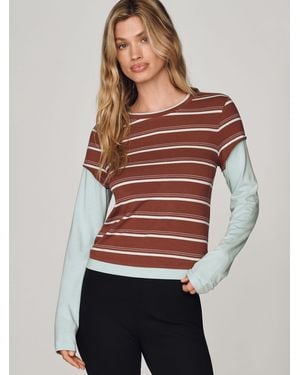 Anthropologie Evan Long Sleeve Top - Red