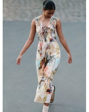 Next V-Neck Shirred Body Maxi Dress - Gray