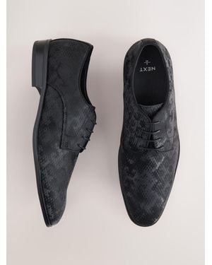 Next Snake Print Derby Shoes - Black