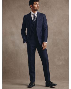 Moss Single Breasted Tailored Fit Performance Suit Jacket - Blue