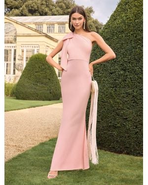 Lipsy Bridesmaid Bow One Shoulder Maxi Dress - Green