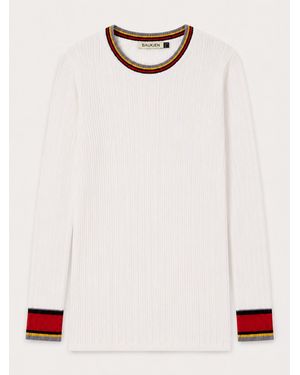 Baukjen Aven Merino Wool Ribbed Top - White