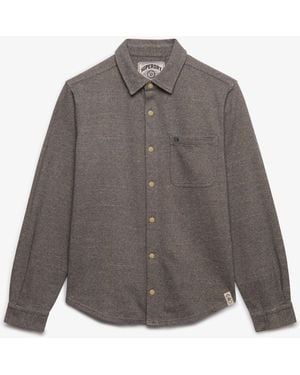 Superdry Twill Tweed Jersey Shirt - Gray