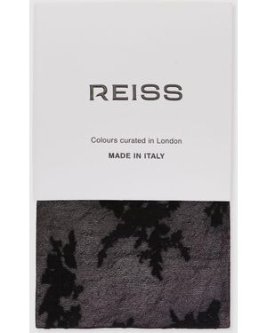 Reiss Lyra Floral Patterned Sheer Tights - White