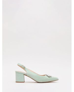 Phase Eight Sparkle Block Heels - White