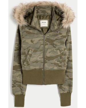 Hollister Twill Puffer Jacket - Green