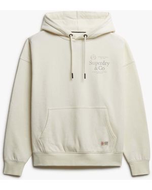 Superdry Luxe Casual Relaxed Hoodie - White