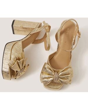 Monsoon Iona Bow Platform Heels - Natural