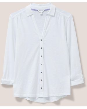 White Stuff Stuff Jersey Annie 100% Baumwollhemd - Weiß
