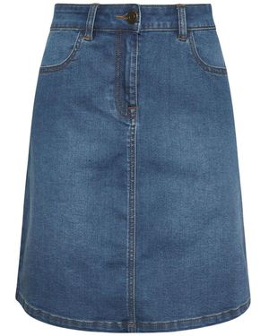 M Com Knee Length Denim Skirt - Blue
