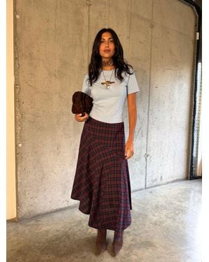 Never Fully Dressed Asymmetric Midi Skirt - Brown