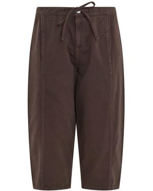 Yours Curve Yours Curve Barrel Leg Cropped Trousers - Brown