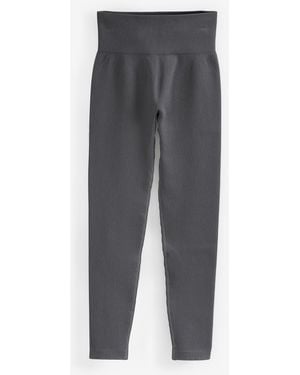 Next Ribbed Seamless High Waist Leggings - Gray