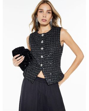 River Island River Island Boucle Peplum Blouse - Blue