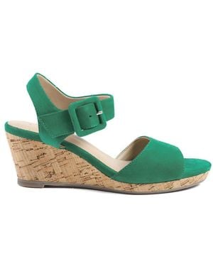 Jones Bootmaker Jones Bootmaker Grazina Leather Wedges - Green