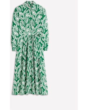 knee length dresses for ladies Ivy Cotton Midi Dress-Rust Embroidery