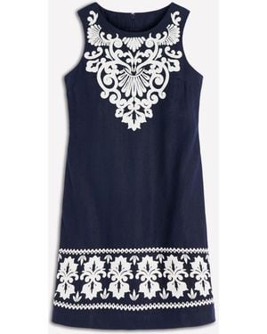Boden Linen A-Line Shift Dress - Blue