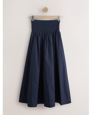 Next Shirred Maxi Skirt - Blue