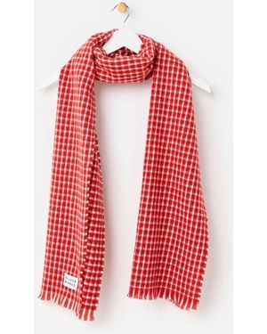 Oliver Bonas Cream Checked Textured Midweight Scarf