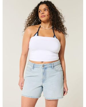 Hollister High Rise Relaxed Shorts - Blue