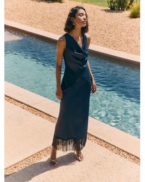 Friends Like These Petite Cowl Neck Sleeveless Midi Dress - Blue