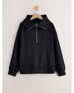 Next Half Zip Jersey Sweatshirt - Black