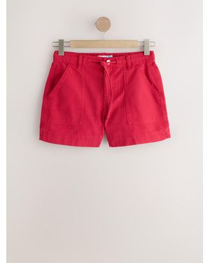 Next Pull-On Utility Denim Shorts - Red