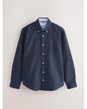 Next Regular Fit Long Sleeve Oxford Shirt - Blue