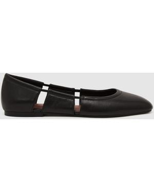 Reiss Leona Leather Cut-Out Ballet Flats - White