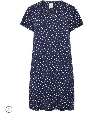 Evans Polka Dot Nightdress - Blue