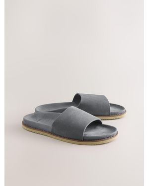 Next Smart Suede Sliders - Gray