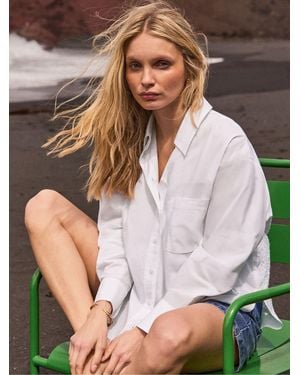 Ro & Zo Cutwork Embroidered Shirt - White