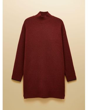 Joules Hailey High Neck Knitted Dress - Red