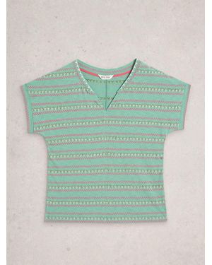 White Stuff Nelly Embroidered T-Shirt - Green