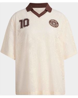 adidas X Farm Rio Premium Lace Polo Top - Natural